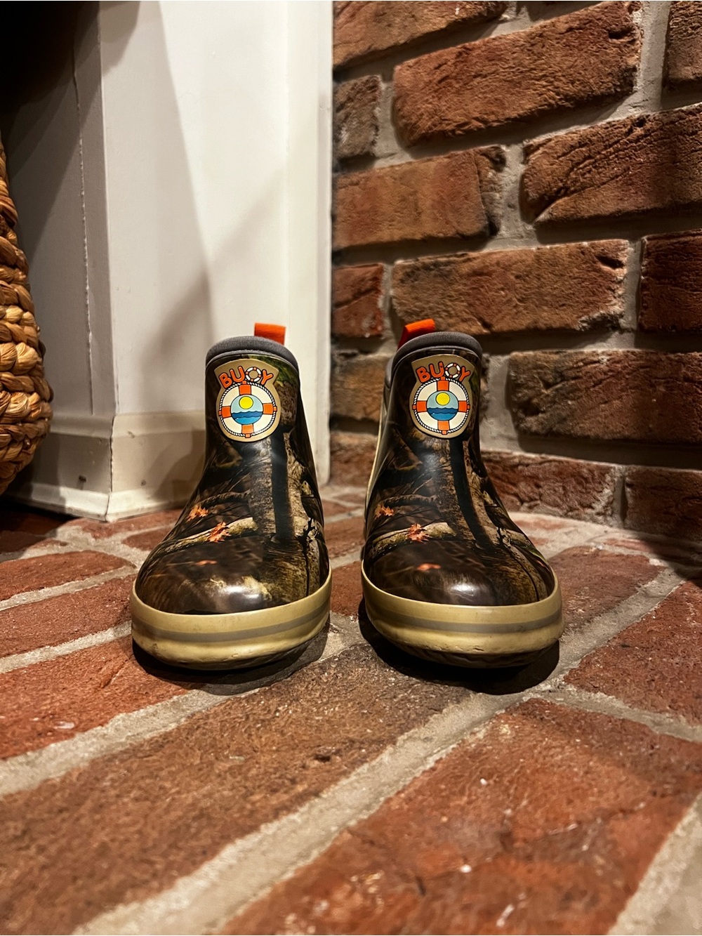 Buoy Kids Rain Boot - Brown Camo with Orange Pull Tabs